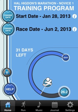 Hal Higdon's Novice 1 Marathon Training App. 
